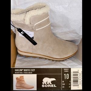 Sorel Harlow Bootie Cozy Ancient Fossil 10 New
